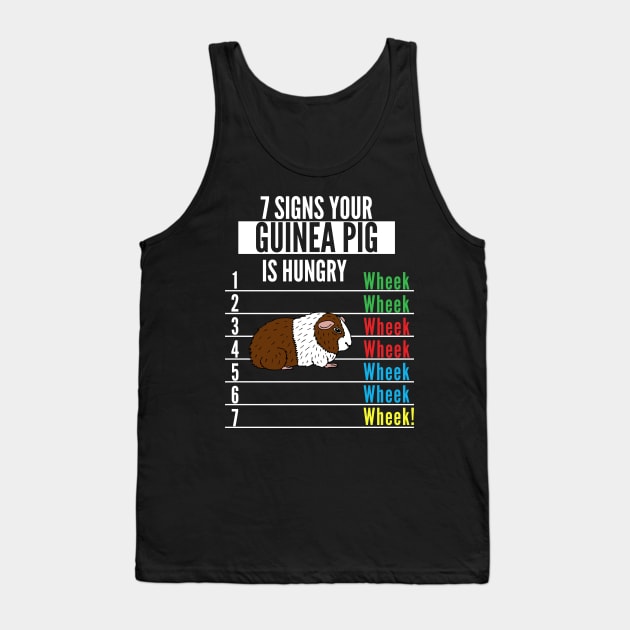 7 Signs Your Guinea pig is Hungry Funny guinea pet Wheek Tank Top by HollyDuck